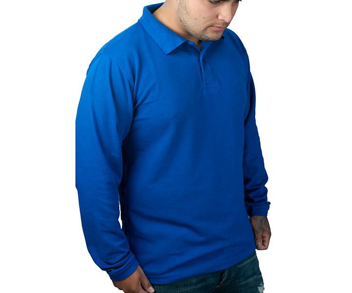 Camiseta Polo Manga Larga Azul Rey - 432